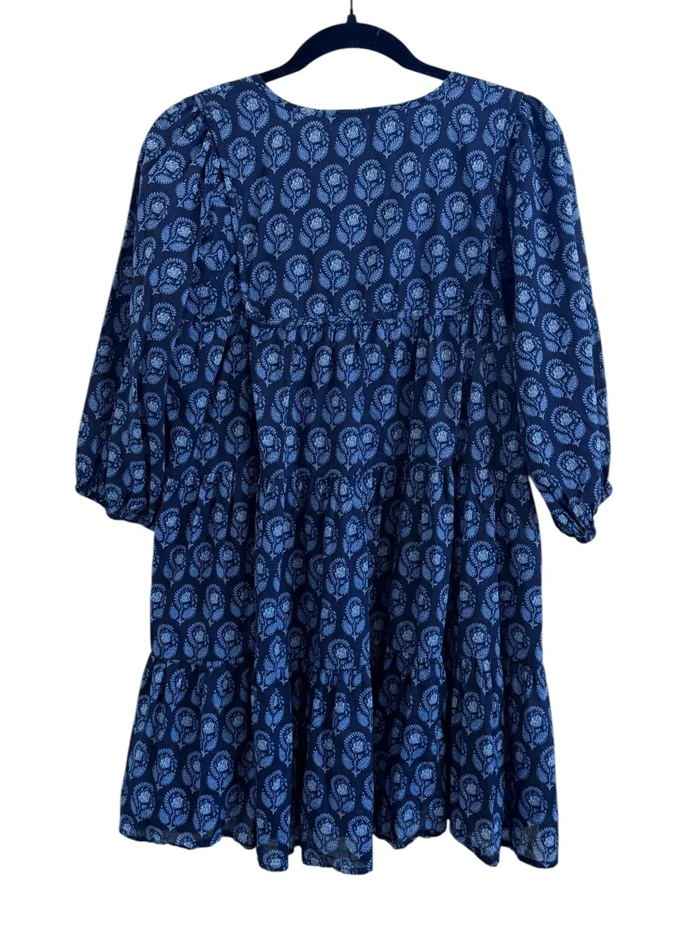 J. Crew Cotton voile cover-up mini dress in navy bouquet block print